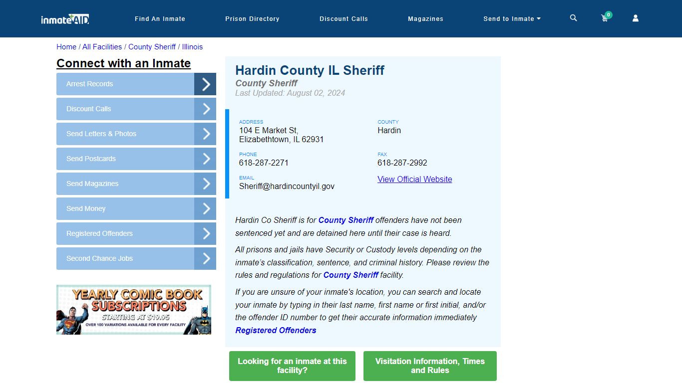 Hardin County IL Sheriff & Arrest Search - InmateAid