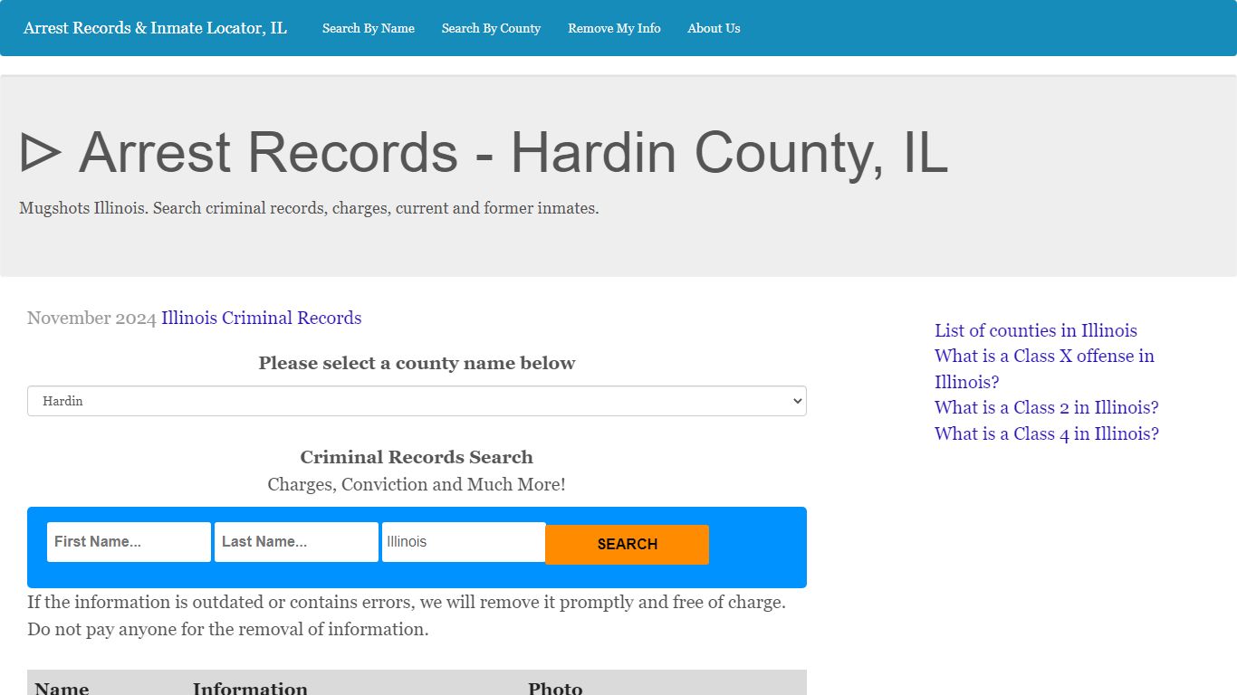 ᐅ Arrest Records - Hardin County, IL - illinoisprisontalk.org